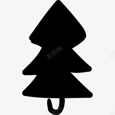 圣诞树松树手工制作象征自然图标图标