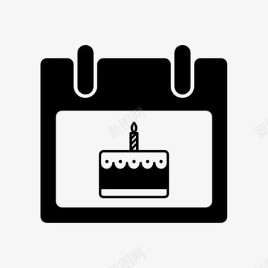 生日生日蛋糕日历图标图标