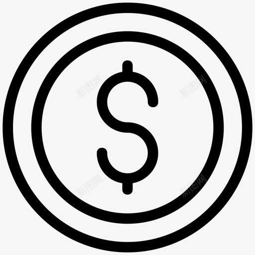 美元硬币货币金融图标svg_新图网 https://ixintu.com 夏季和旅游平滑线图标 美元硬币 货币 金融