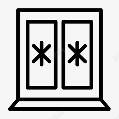 窗户霜冻房子图标图标