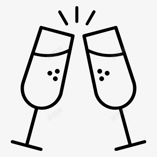 新年前夜酒香槟图标svg_新图网 https://ixintu.com 敬酒 新年 新年前夜 酒 香槟