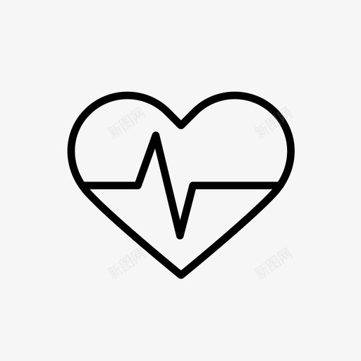 心率心跳有氧运动图标svg_新图网 https://ixintu.com 医疗 医疗细线图标集 心率 心跳 有氧运动