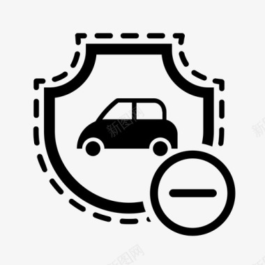 汽车保险取消减少安全图标图标