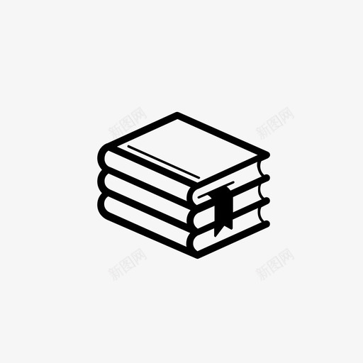 带书签的书堆字典教育图标svg_新图网 https://ixintu.com 图书馆 字典 带书签的书堆 教育