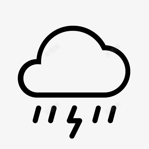 风暴云雨图标svg_新图网 https://ixintu.com 云 天气 天气图标集 雨 雷 风暴