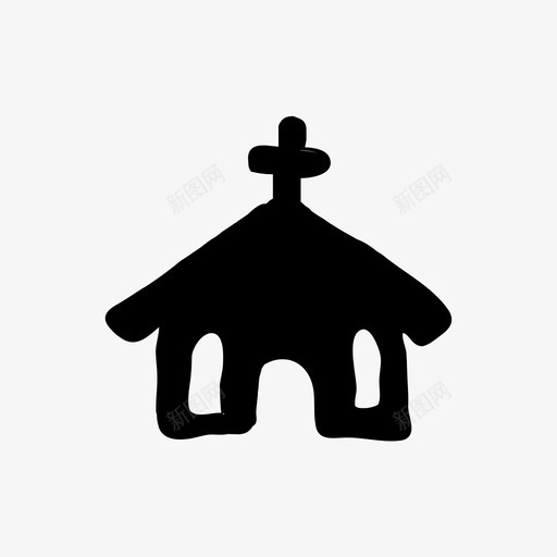 教堂手绘手绘材料标图标svg_新图网 https://ixintu.com 手绘 手绘材料设计图标 教堂