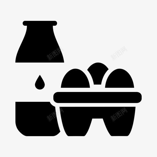 牛奶和鸡蛋健康蛋白质图标svg_新图网 https://ixintu.com 健康 古饮食铭文 牛奶和鸡蛋 蛋白质 锻炼
