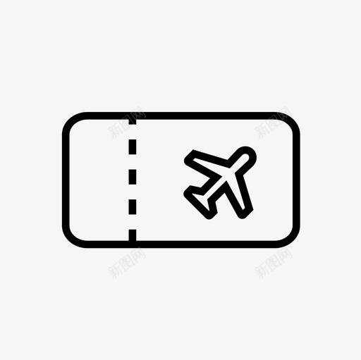 飞机票机票航空图标svg_新图网 https://ixintu.com 旅行 机票 航空 航空细线图标集 飞机票