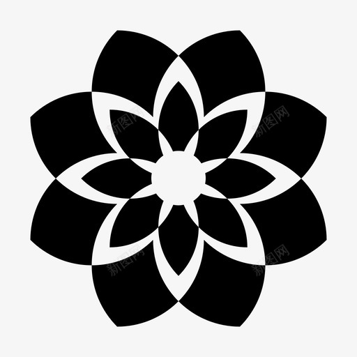 花抽象自然图标svg_新图网 https://ixintu.com 抽象 抽象元素 有机 自然 花 花瓣