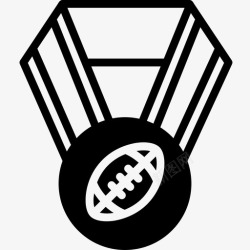 美式海报风格美式足球奖章美式足球橄榄球图标高清图片