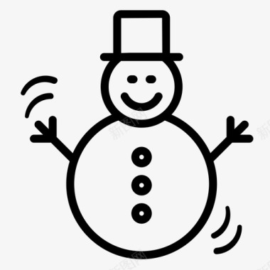 雪人庆祝圣诞节图标图标