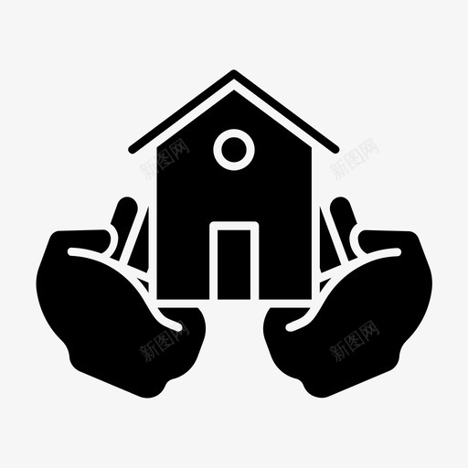 居家护理房屋抵押图标svg_新图网 https://ixintu.com 分享和照顾 居家护理 房屋 所有者 抵押