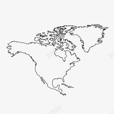 北美大陆地理图标图标