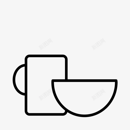 早餐咖啡食物图标svg_新图网 https://ixintu.com 咖啡 早餐 杯子 茶 食物