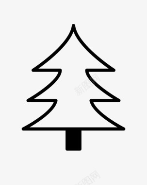 松树圣诞节礼物图标图标
