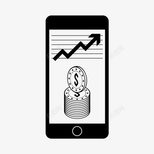 货币图表美元金融图标svg_新图网 https://ixintu.com 手机 美元 货币图表 金融