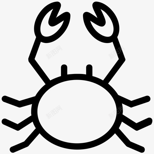 螃蟹巨蟹食物图标svg_新图网 https://ixintu.com 夏季和旅行平滑线图标 巨蟹 巨蟹星座 海鲜 螃蟹 食物
