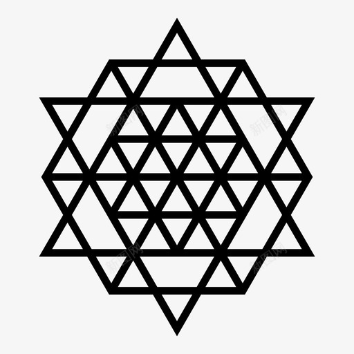 星星希伯来语雪花图标svg_新图网 https://ixintu.com 三角形 几何形状 大卫之星 希伯来语 星星 雪花