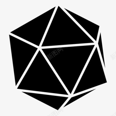 二十面体几何学数学形状图标图标