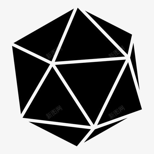 二十面体几何学数学形状图标svg_新图网 https://ixintu.com 二十面体 几何学 多面体 数学形状 柏拉图体