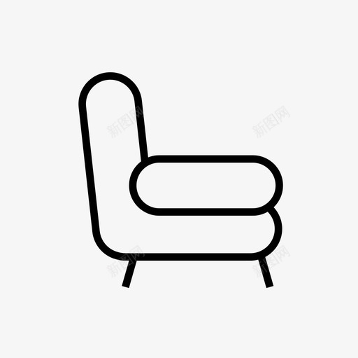 扶手椅家具座椅图标svg_新图网 https://ixintu.com 家具 家具细线图标集 座椅 扶手椅 沙发