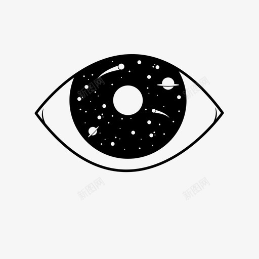 仰望天文学眼睛图标svg_新图网 https://ixintu.com 仰望 天文学 太空 星星 眼球 眼睛