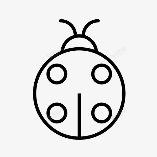 瓢虫动物甲虫图标svg_新图网 https://ixintu.com 动物 动物细线图标集 昆虫 瓢虫 甲虫