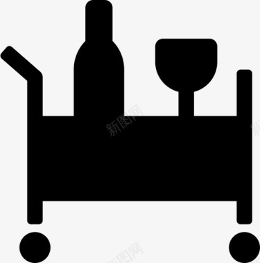 客房服务瓶子手推车图标图标