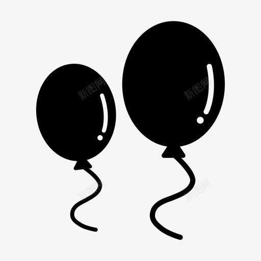 气球派对新年图标svg_新图网 https://ixintu.com 新年 气球 派对