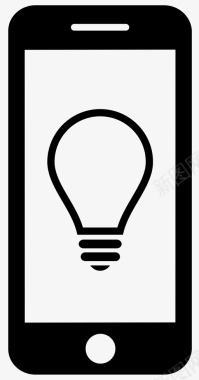 灯泡电话手机想法图标图标