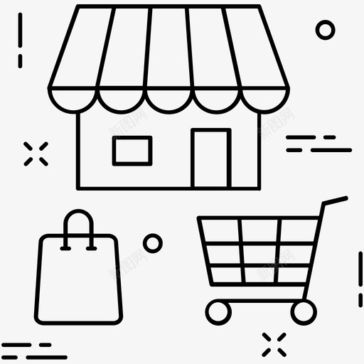 网上购物购物袋购物车图标svg_新图网 https://ixintu.com 商店 杂项图标2 网上购物 购物袋 购物车