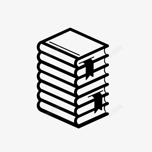 一堆书书签字典图标svg_新图网 https://ixintu.com 一堆书 书签 图书馆 字典 教育