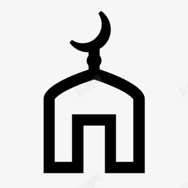 清真寺伊斯兰教位置图标图标