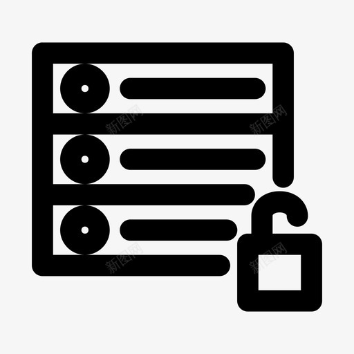 解锁服务器打开挂锁图标svg_新图网 https://ixintu.com 安全 打开 挂锁 服务器粗体 解锁服务器