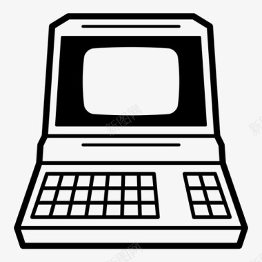 复古电脑台式电脑图标图标