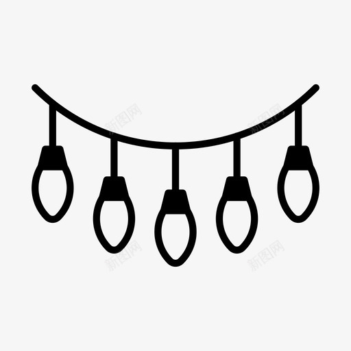 圣诞灯装饰花环图标svg_新图网 https://ixintu.com 圣诞 圣诞灯 实心 派对 花环 装饰