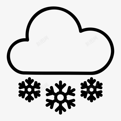 雪预报降雪图标svg_新图网 https://ixintu.com 冬天 天气 降雪 雪 雪花 预报