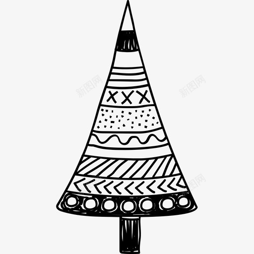 圣诞树冷杉树自然图标svg_新图网 https://ixintu.com 冷杉树 圣诞树 圣诞涂鸦图标 松树 自然