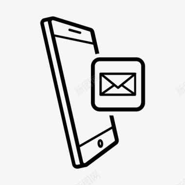 移动电子邮件应用程序电子邮件智能手机图标图标