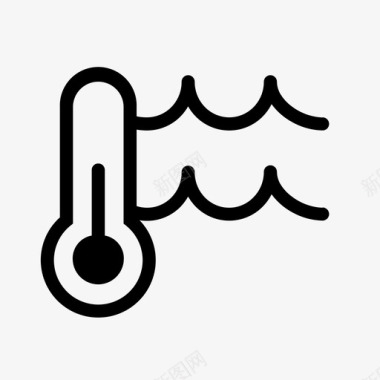 水温平均温度温度计图标图标