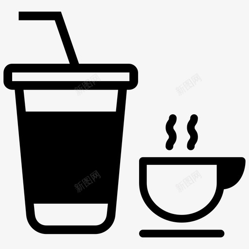 酒吧早餐咖啡图标svg_新图网 https://ixintu.com 咖啡 早餐 酒吧 零食 饮料