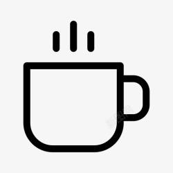 简约主义咖啡咖啡休息杯子图标高清图片