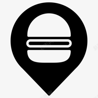 快餐别针汉堡包马克笔图标图标