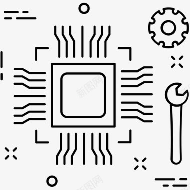 技术服务cog微处理器图标图标