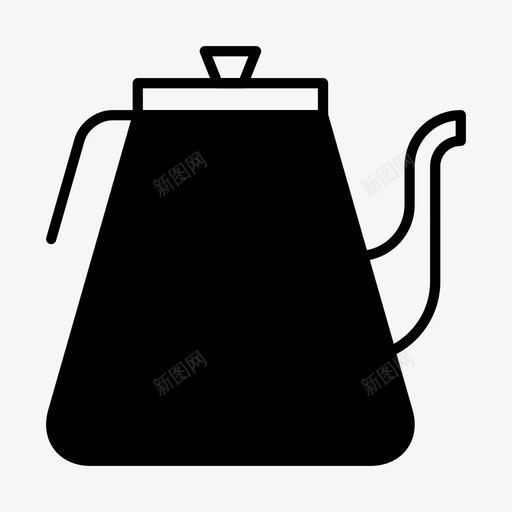 水壶咖啡厨房图标svg_新图网 https://ixintu.com 厨房 厨房用具 咖啡 固体 水壶 茶 茶壶