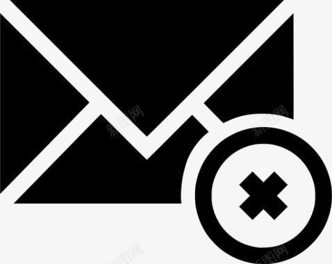 电子邮件取消电子邮件删除电子邮件错误图标图标
