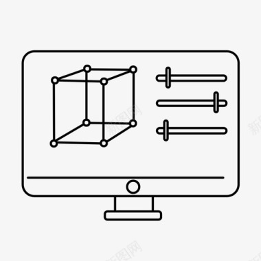 对象设置3d监视器图标图标