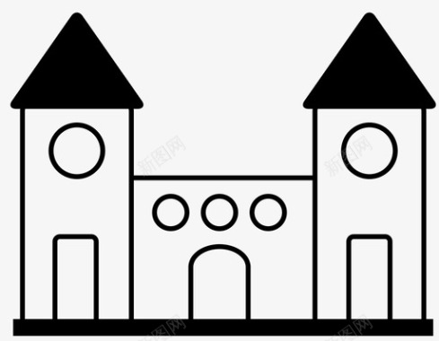 城堡建筑堡垒图标图标