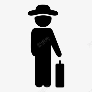男士行李行李旅客图标图标