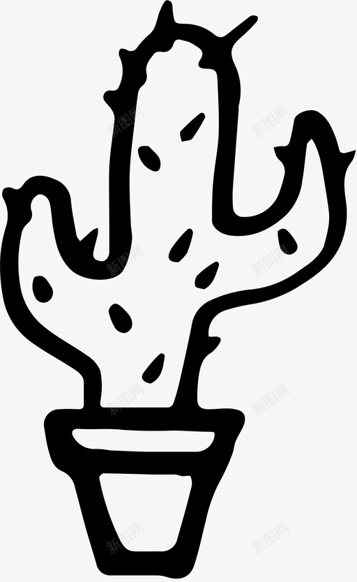 仙人掌沙漠植物图标svg_新图网 https://ixintu.com 仙人掌 多刺 手绘2 植物 沙漠